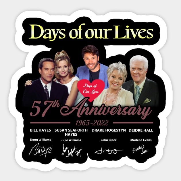 Days Of Our Lives 55Th Anniversary 1965 2020 Signatures Sticker by Den Tbd